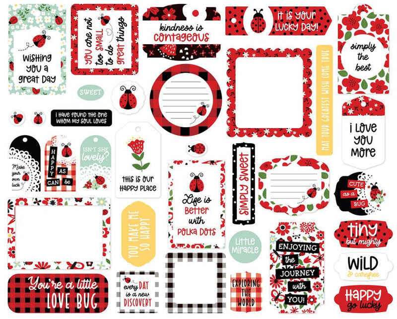 Little Ladybug Frames & Tags Die Cuts by Echo Park - Craftywaftyshop