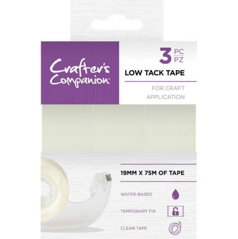 Low Tack Tape 19mm x 75M (3PC) by Crafters Companion - Craftywaftyshop