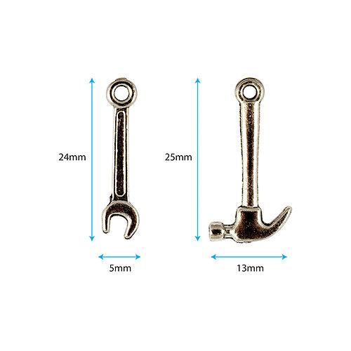 Made by Elves Tools Metal Charms by Craft Consortium - Craftywaftyshop
