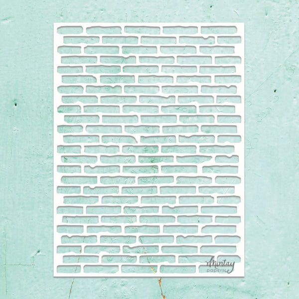Mintay Kreativa 6 x 8 Stencil Brick Wall - Craftywaftyshop