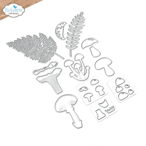 Mushrooms & Ferns Die Set by Elizabeth Craft Designs - Craftywaftyshop