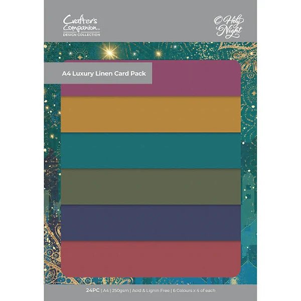 O Holy Night A4 Luxury Linen Card Pack by Crafters Companion - Craftywaftyshop