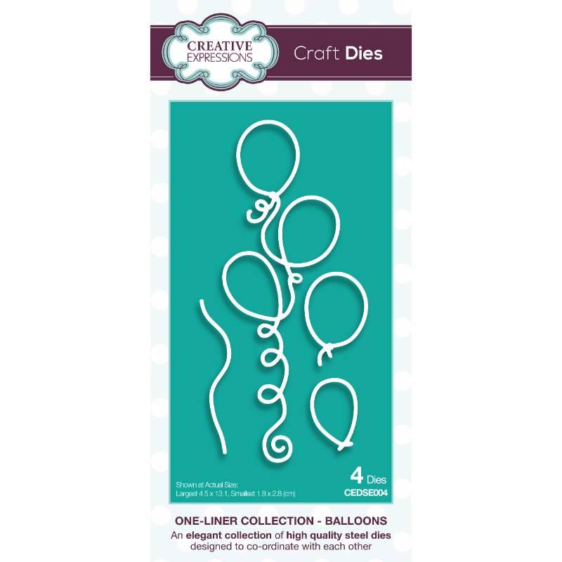 One-liner Collection Balloons Craft Die by Creative Expressions - Craftywaftyshop