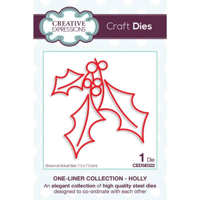 One-liner Collection Holly Craft Die - Craftywaftyshop