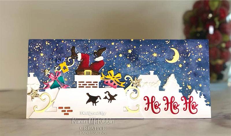 Paper Cuts Look Out Santas About Double Edger Craft Die by Creative Expressions - Craftywaftyshop