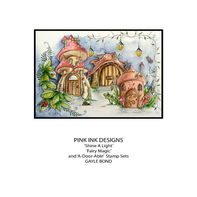 Pink Ink Designs A-Door-Able 6 in x 8 in Clear Stamp Set - Craftywaftyshop
