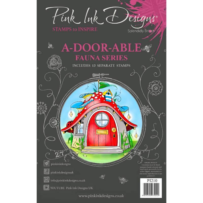 Pink Ink Designs A-Door-Able 6 in x 8 in Clear Stamp Set - Craftywaftyshop