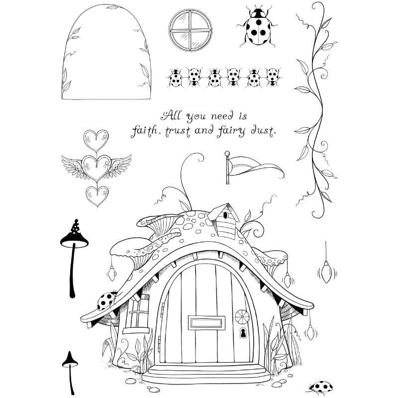 Pink Ink Designs A-Door-Able 6 in x 8 in Clear Stamp Set - Craftywaftyshop