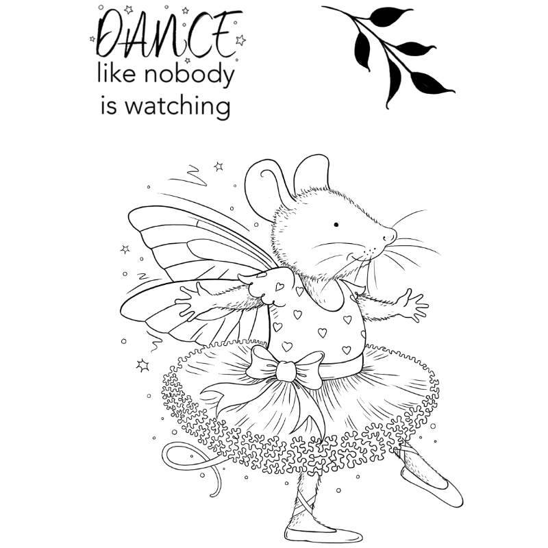 Pink Ink Designs Ballet Mouse 3 in x 4 in Clear Stamp by Creative Expressions - Craftywaftyshop