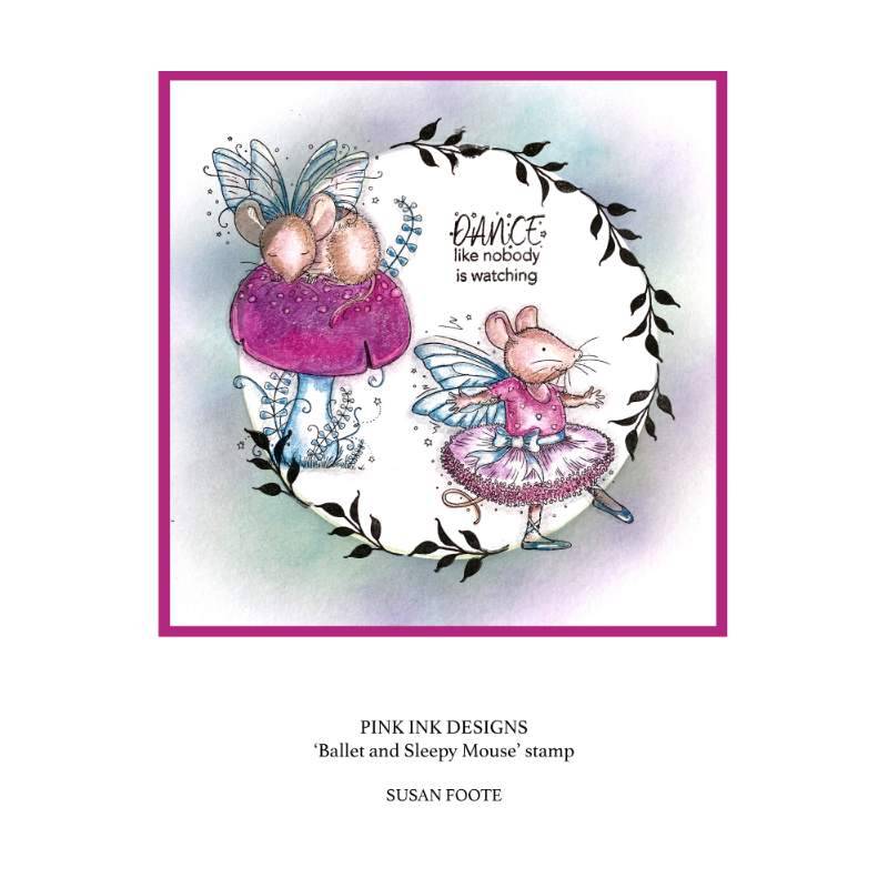 Pink Ink Designs Ballet Mouse 3 in x 4 in Clear Stamp by Creative Expressions - Craftywaftyshop