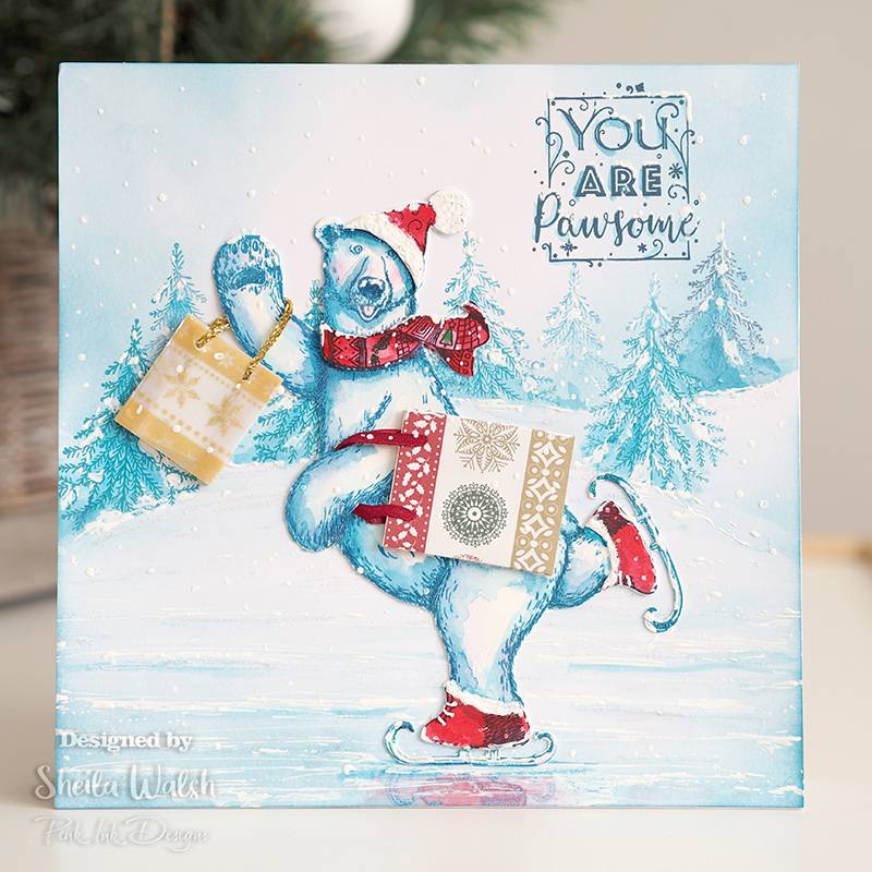 Pink Ink Designs Beary Christmas A5 Clear Stamp - Craftywaftyshop