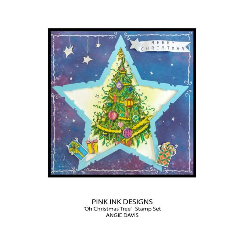 Pink Ink Designs Oh Christmas Tree 6 in x 8 in Clear Stamp Set by Creative Expressions - Craftywaftyshop