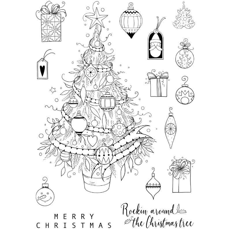 Pink Ink Designs Oh Christmas Tree 6 in x 8 in Clear Stamp Set by Creative Expressions - Craftywaftyshop