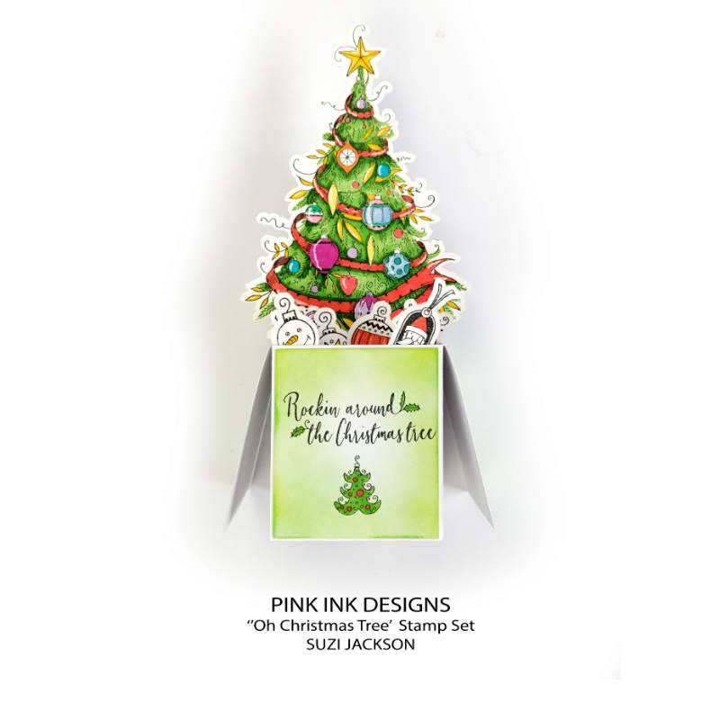 Pink Ink Designs Oh Christmas Tree 6 in x 8 in Clear Stamp Set by Creative Expressions - Craftywaftyshop