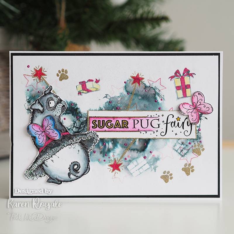 Pink Ink Designs Pawsome Pooch A5 Clear Stamp - Craftywaftyshop