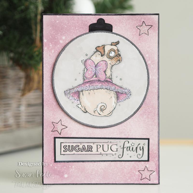 Pink Ink Designs Pawsome Pooch A5 Clear Stamp - Craftywaftyshop
