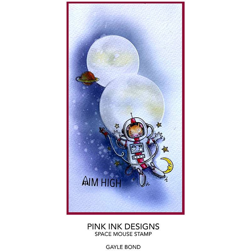Pink Ink Designs Rocket Mouse 3 in x 4 in Clear Stamp Set by Creative Expressions - Craftywaftyshop