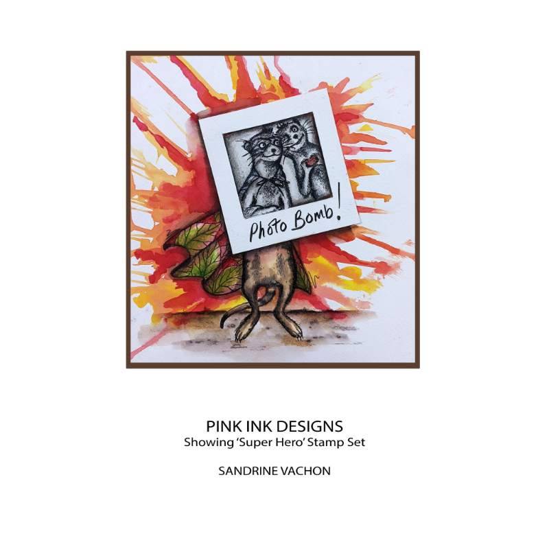 Pink Ink Designs Super Hero 6 in x 8 in Clear Stamp Set - Craftywaftyshop