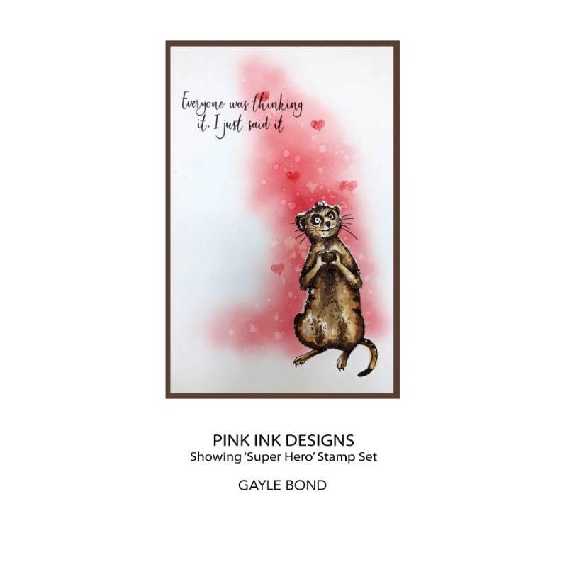 Pink Ink Designs Super Hero 6 in x 8 in Clear Stamp Set - Craftywaftyshop