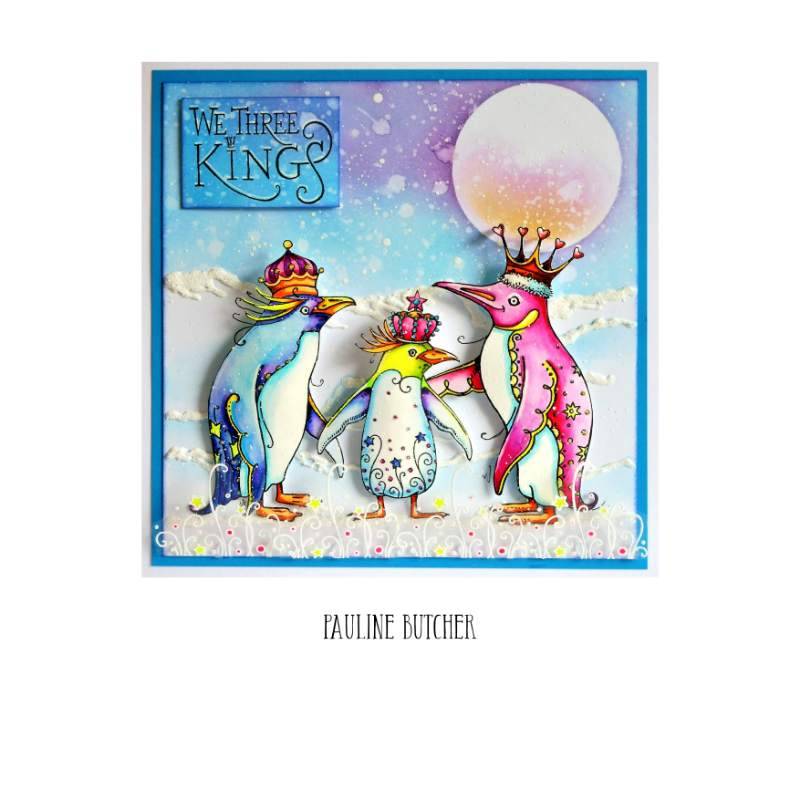 Pink Ink Designs We Three Kings 6 in x 4 in Clear Stamp Set - Craftywaftyshop
