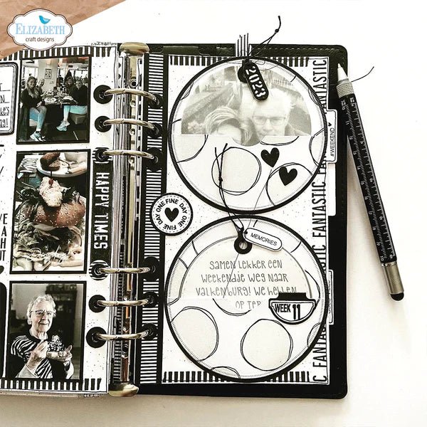 Planner Essentials Pocket set Chevron Circle by Elizabeth Craft Designs - Craftywaftyshop