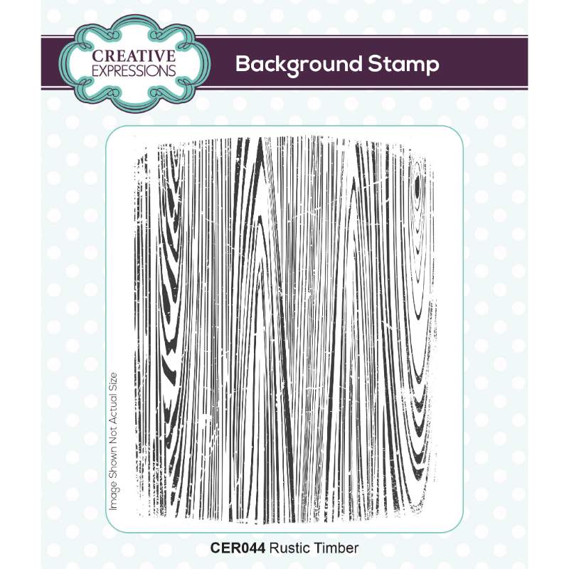 Rustic Timber 5 3/4 in x 4 I/2 in Pre-Cut Rubber Stamp by Creative Expressions - Craftywaftyshop