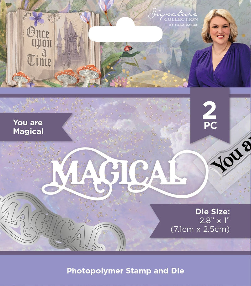 Sara Signature Once Upon A Time You Are Magical Stamp and Die by Crafters Companion - Craftywaftyshop