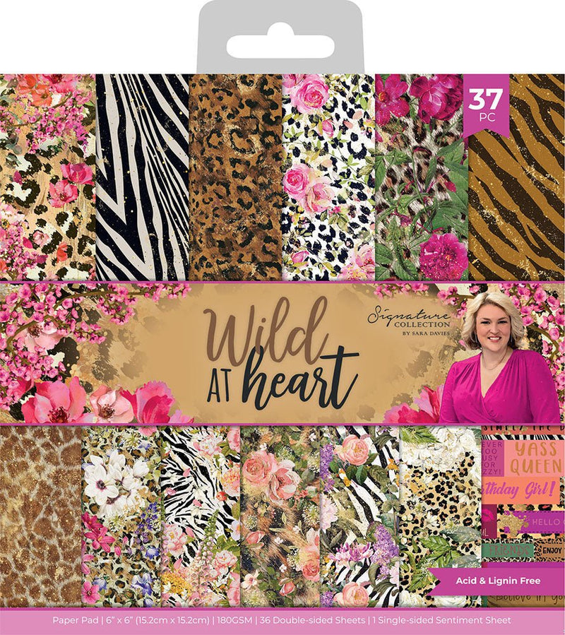 Sara Signature Wild at Heart 6" x 6" Paper Pad - Craftywaftyshop