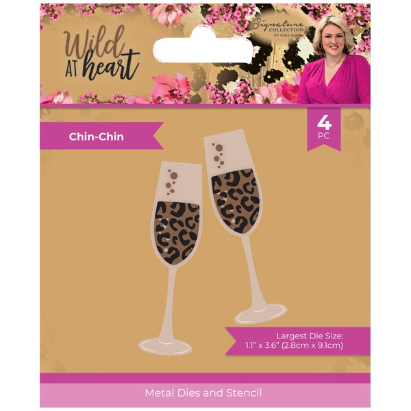 Sara Signature Wild at Heart Die and Stencil Chin Chin - Craftywaftyshop