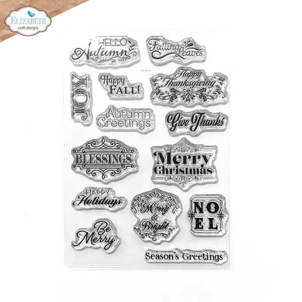 Seasonal Sentiments Stamp Set by Elizabeth Craft Designs - Craftywaftyshop