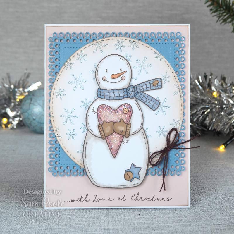 Snow Storm Background 6 in x 4 in Pre Cut Rubber Stamp by Sam Poole - Craftywaftyshop