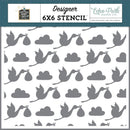 Special Delivery Baby Stork Delivery Day Stencil - Craftywaftyshop
