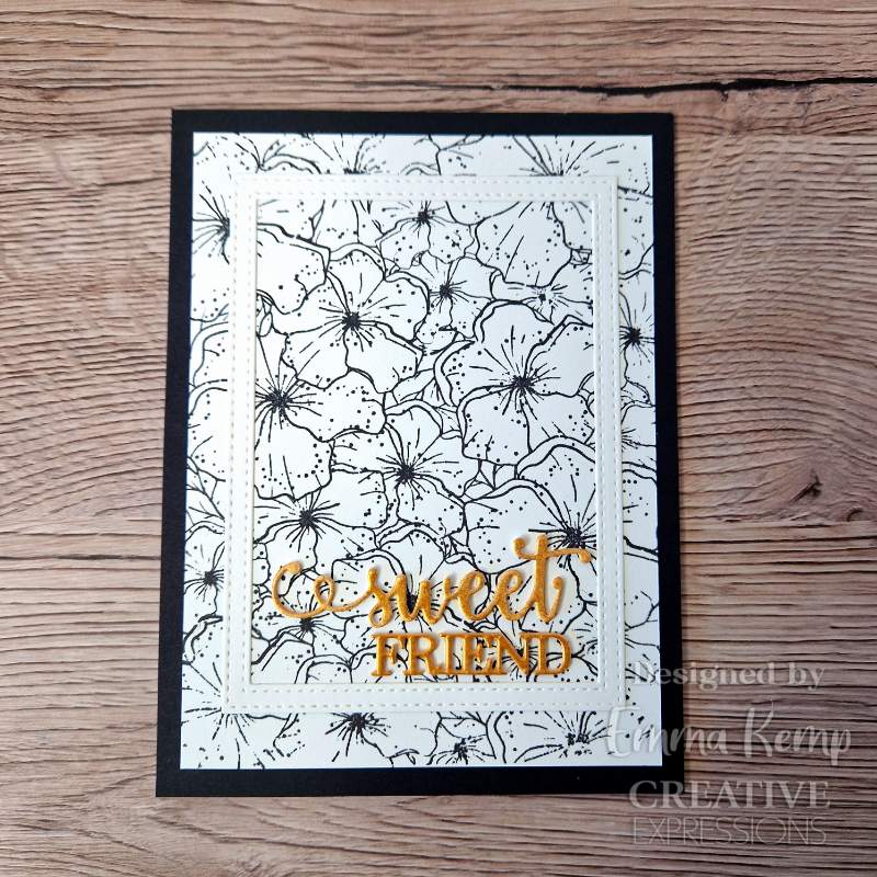 Speckled Blooms 5 3/4 in x 4 I/2 in Pre-Cut Rubber Stamp by Creative Expressions - Craftywaftyshop