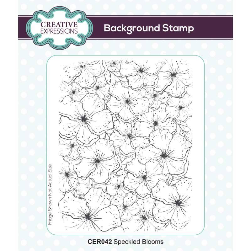Speckled Blooms 5 3/4 in x 4 I/2 in Pre-Cut Rubber Stamp by Creative Expressions - Craftywaftyshop