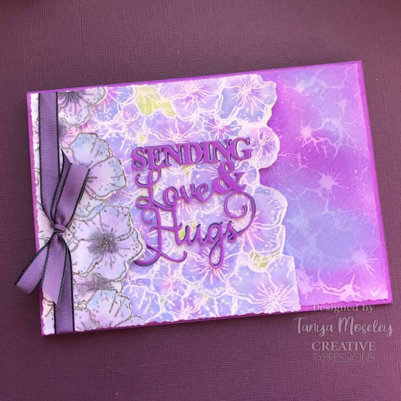 Speckled Blooms 5 3/4 in x 4 I/2 in Pre-Cut Rubber Stamp by Creative Expressions - Craftywaftyshop