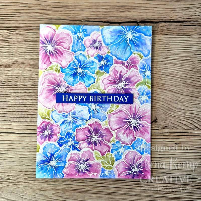 Speckled Blooms 5 3/4 in x 4 I/2 in Pre-Cut Rubber Stamp by Creative Expressions - Craftywaftyshop