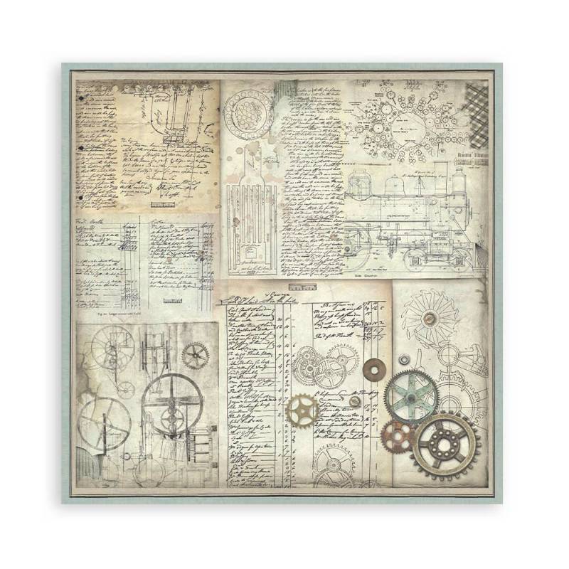 Stamperia Mini Scrapbooking Pad (8×8) Backgrounds Selection Voyages Fantastiques - Craftywaftyshop
