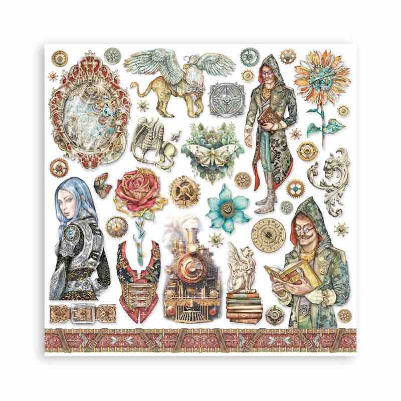 Stamperia Mini Scrapbooking Pad (8×8) Sir Vagabond In Fantasy World - Craftywaftyshop