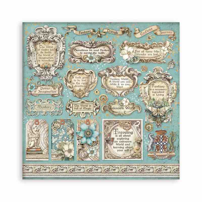 Stamperia Mini Scrapbooking Pad (8×8) Sir Vagabond In Fantasy World - Craftywaftyshop