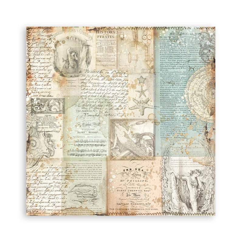 Stamperia Scrapbooking Pad 10 sheets 30.5 x 30.5(12×12) Maxi Backgrounds Songs Of The Sea - Craftywaftyshop