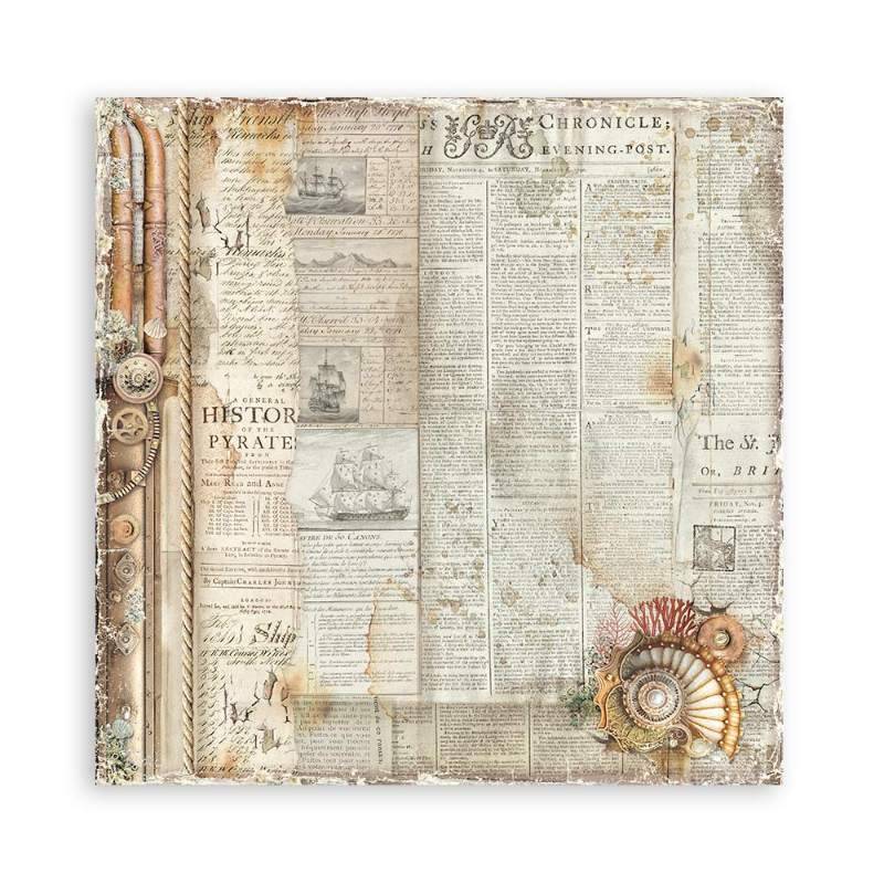 Stamperia Scrapbooking Pad 10 sheets 30.5 x 30.5(12×12) Maxi Backgrounds Songs Of The Sea - Craftywaftyshop