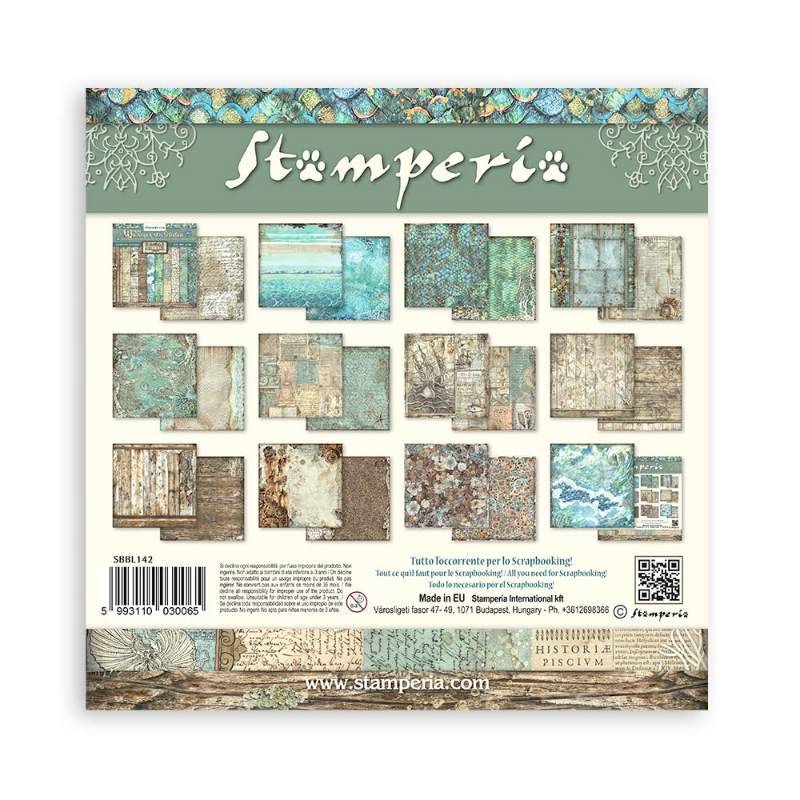 Stamperia Scrapbooking Pad 10 sheets 30.5 x 30.5(12×12) Maxi Backgrounds Songs Of The Sea - Craftywaftyshop