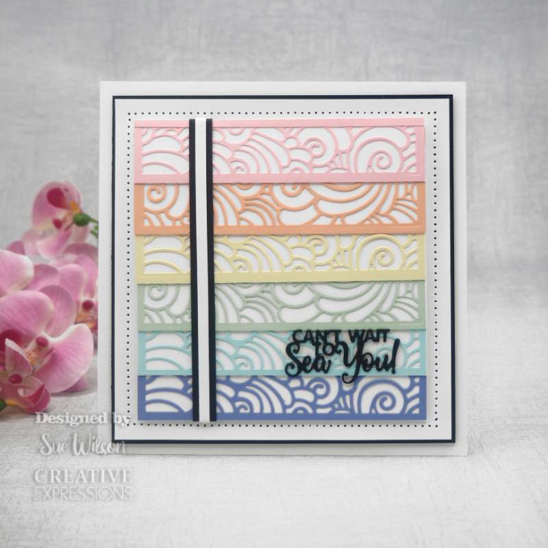 Sue Wilson Background Collection Beach Waves Craft Die by Creative Expressions - Craftywaftyshop
