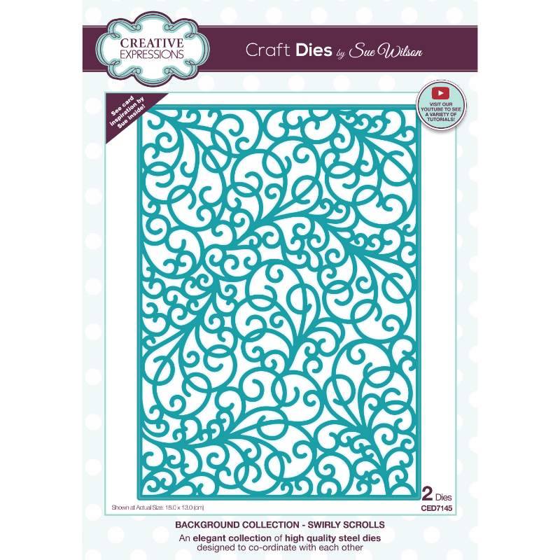 Sue Wilson Background Collection Swirly Scrolls Craft Die by Creative Expressions - Craftywaftyshop