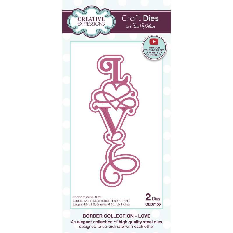 Sue Wilson Border Collection Love Craft Die by Creative Expressions - Craftywaftyshop