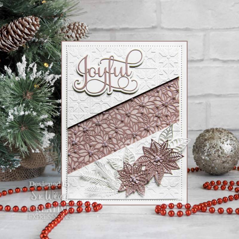 Sue Wilson Festive Poinsettia Panel Craft Die - Craftywaftyshop