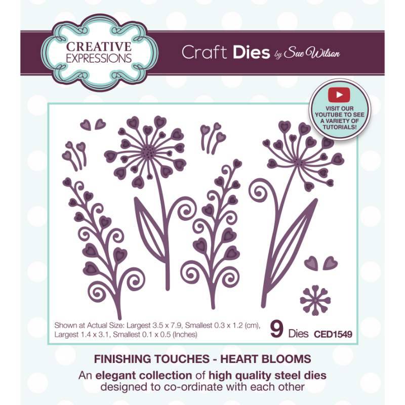 Sue Wilson Finishing Touches Heart Blooms Craft Die by Creative Expressions - Craftywaftyshop