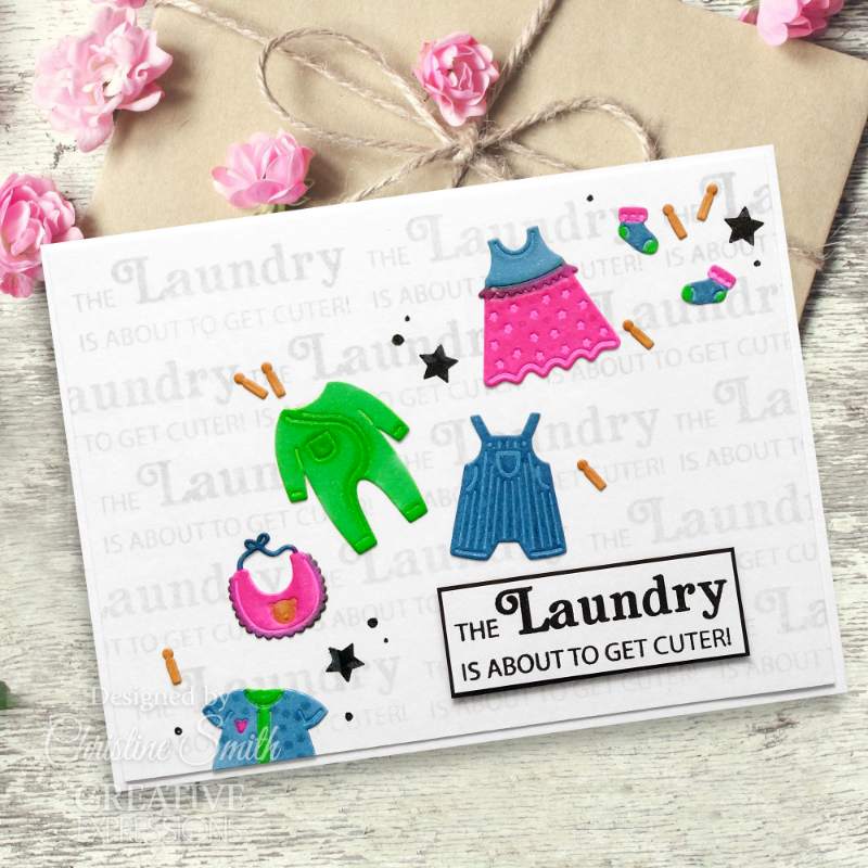 Sue Wilson Mini Bunting Alphabet 6 in x 8 in Clear Stamp Set by Creative Expressions - Craftywaftyshop