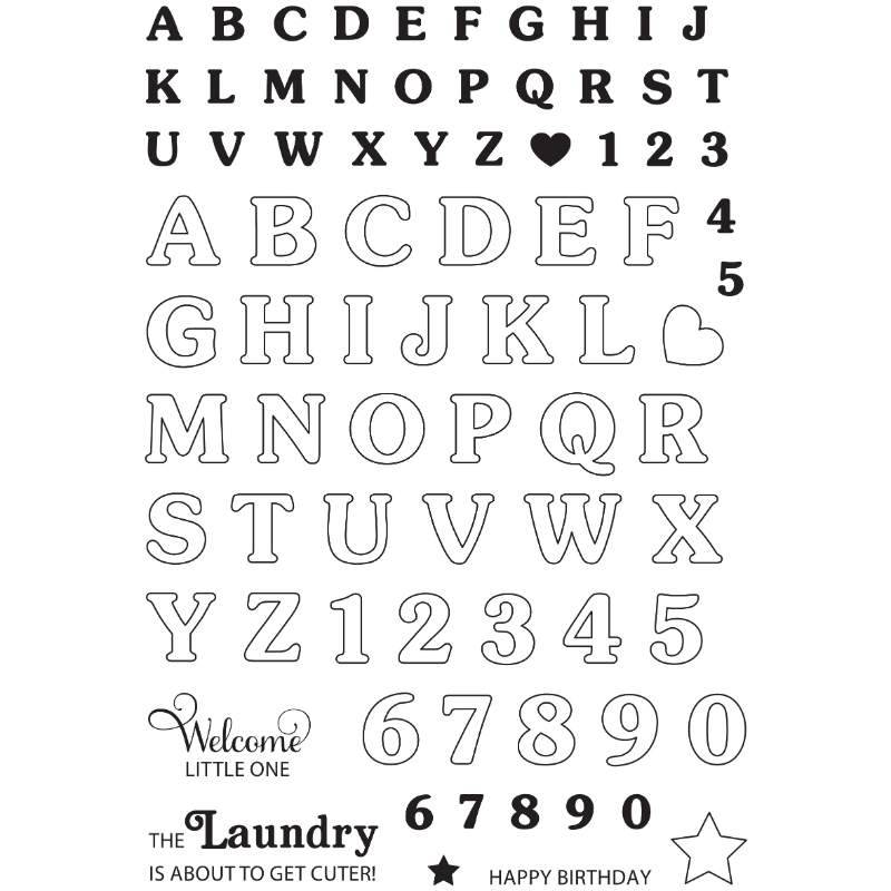 Sue Wilson Mini Bunting Alphabet 6 in x 8 in Clear Stamp Set by Creative Expressions - Craftywaftyshop