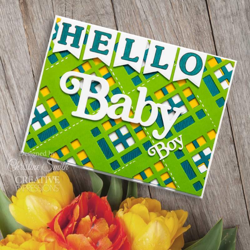 Sue Wilson Mini Bunting Alphabet 6 in x 8 in Clear Stamp Set by Creative Expressions - Craftywaftyshop